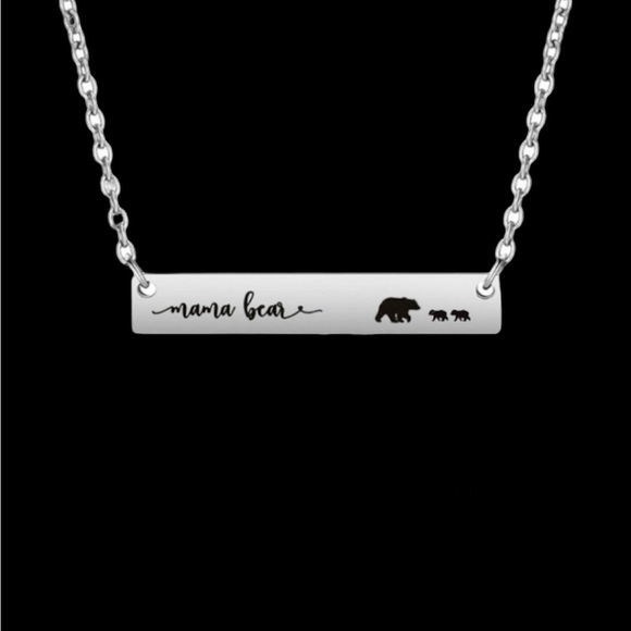 Trendy Jewels Jewelry Silver Stainless Steel Mama Bear Necklace